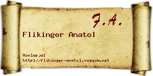 Flikinger Anatol névjegykártya